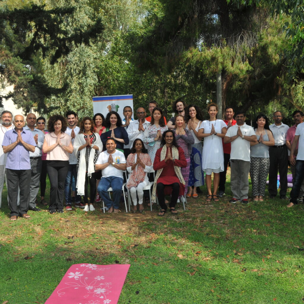 Was invited by the Indian embassy to conduct a traditional yoga class celebrating the 4th international yoga day, I'm in the front row on right sitting with the ambassador in the centre and the head of chancery on the left