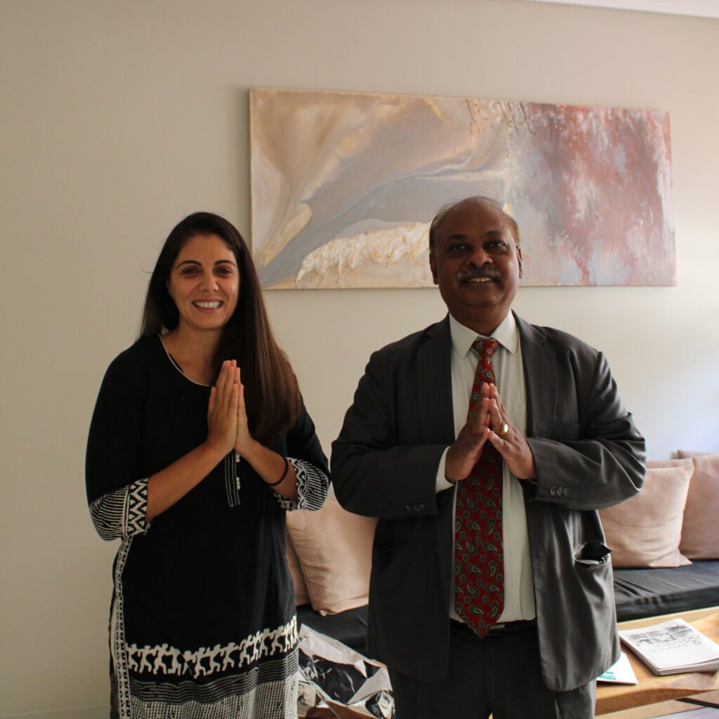 marika daskalakis with the Indian ambassador to Greece